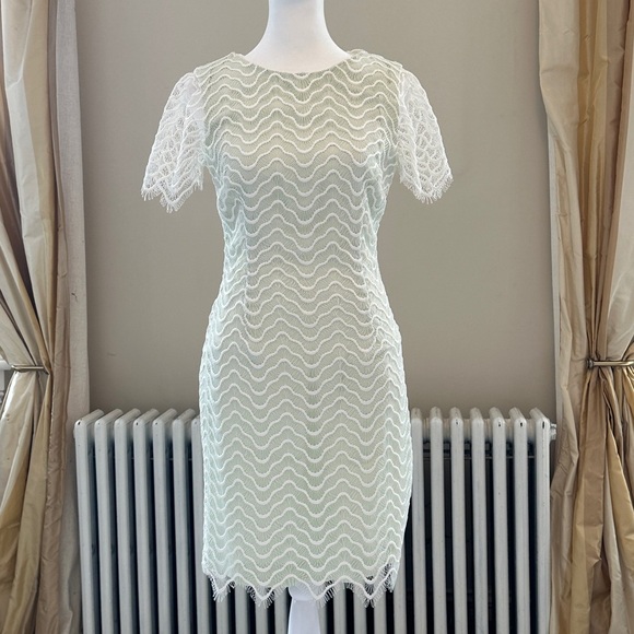 Reiss Dresses & Skirts - Reiss Lark Scalloped Lace Overlay Mint Green Mini Dress Size UK 6 US 2
